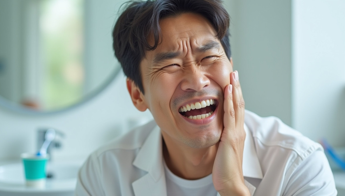 치아·잇몸 통증으로 괴로워하는 중년 남성