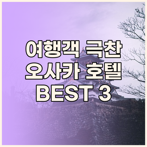 오사카 호텔 추천 BEST 3 여행객