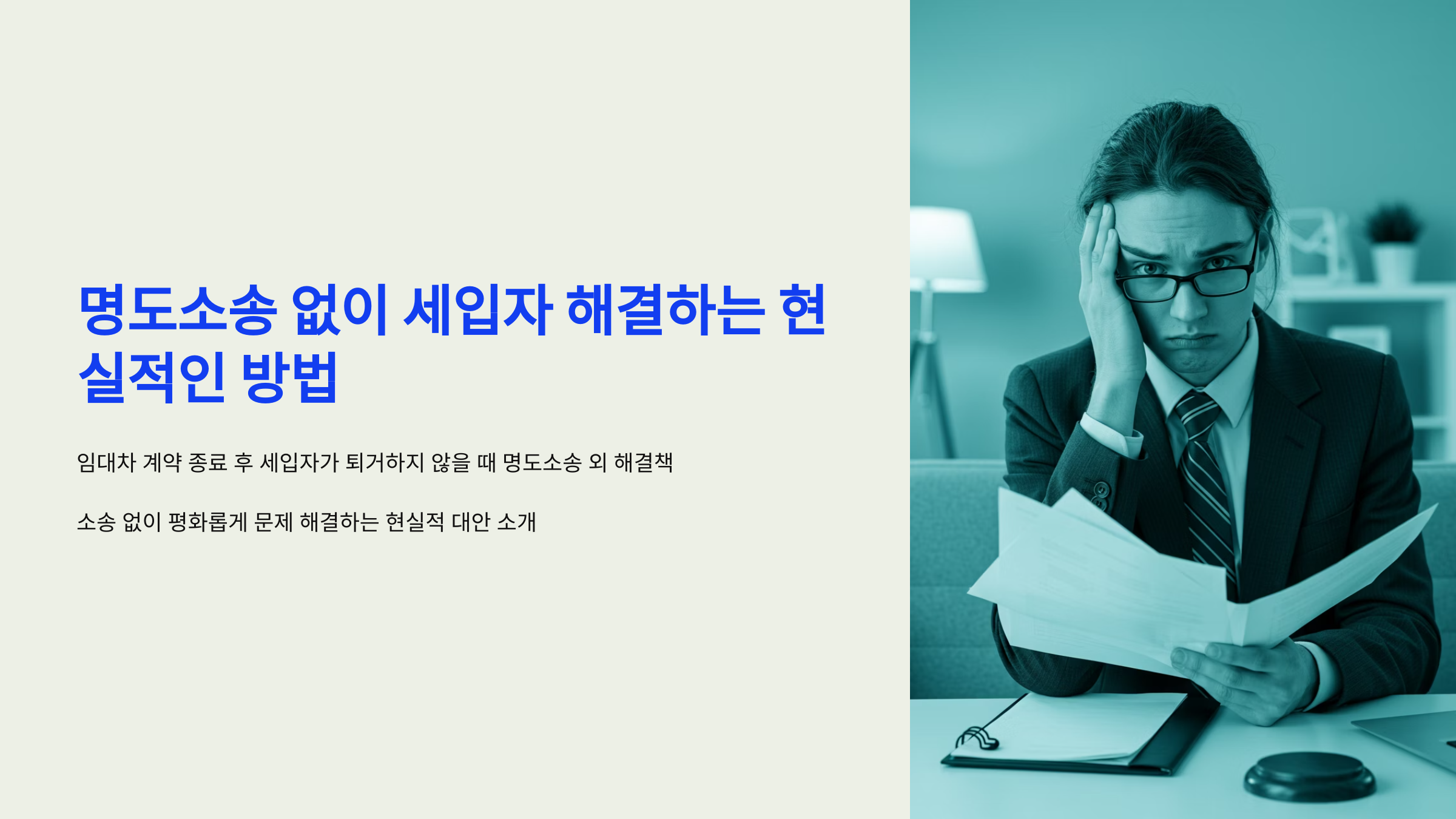 명도소송 없이 세입자 해결하는 현실적인 방법