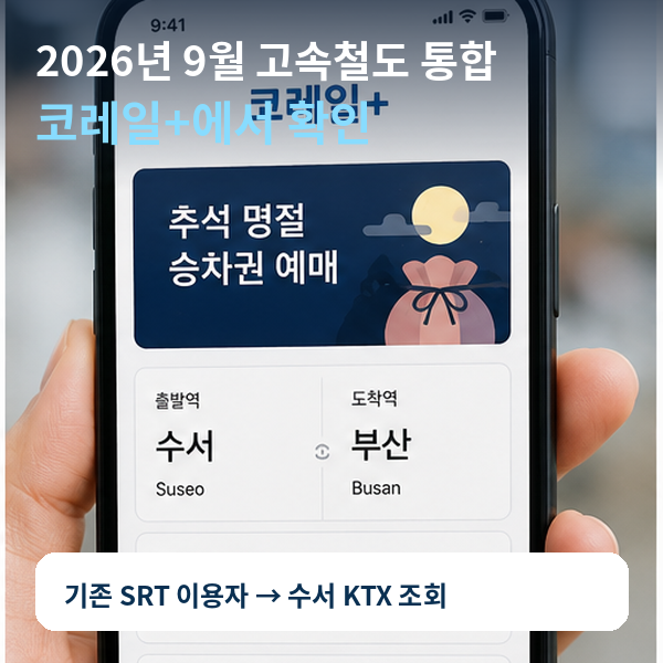 2026 KTX SRT 통합 코레일 플러스 예매