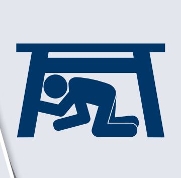 탁자 아래 지진 대피