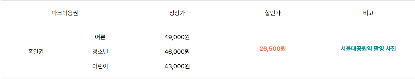 서울랜드-자유이용권-대중교통할인