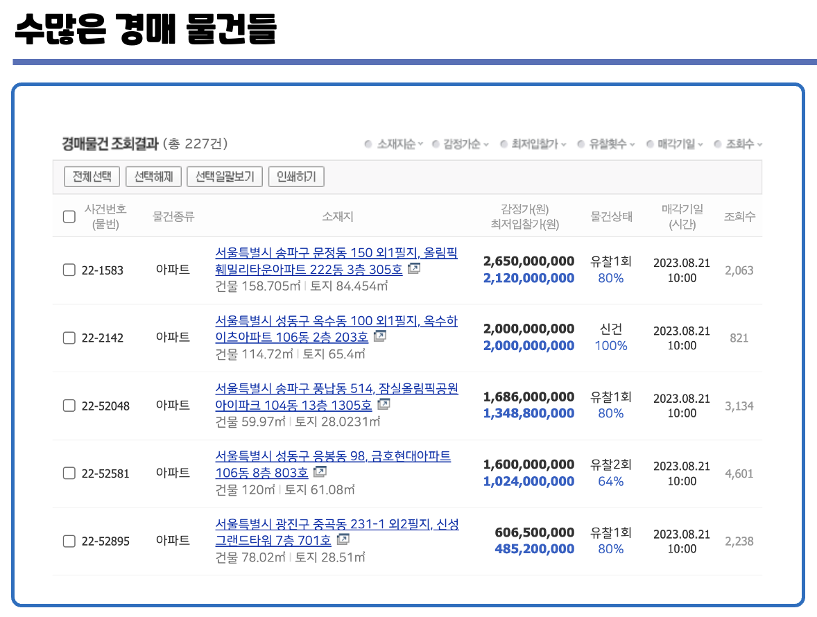 법적 절차 경매