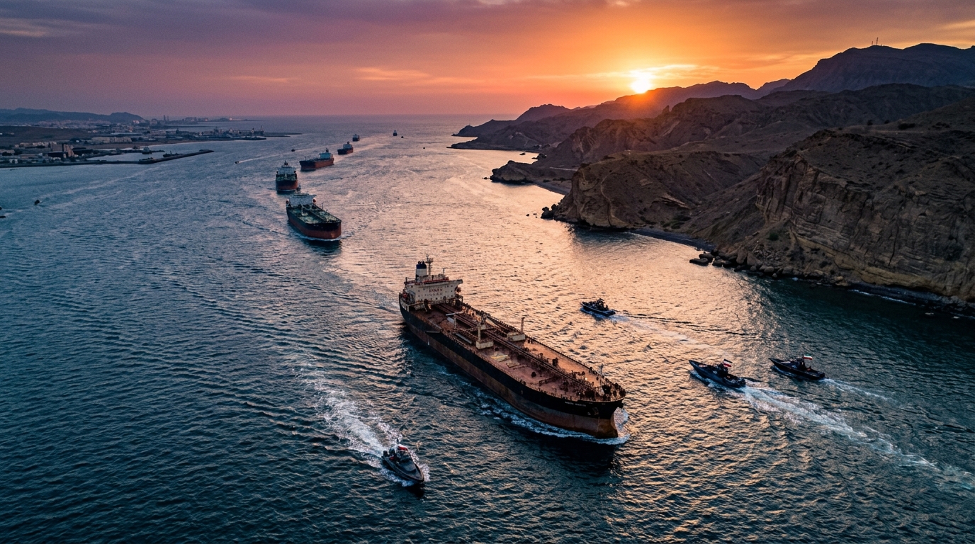 호르무즈 해협 봉쇄에 나선 이란 혁명수비대와 유조선의 대치