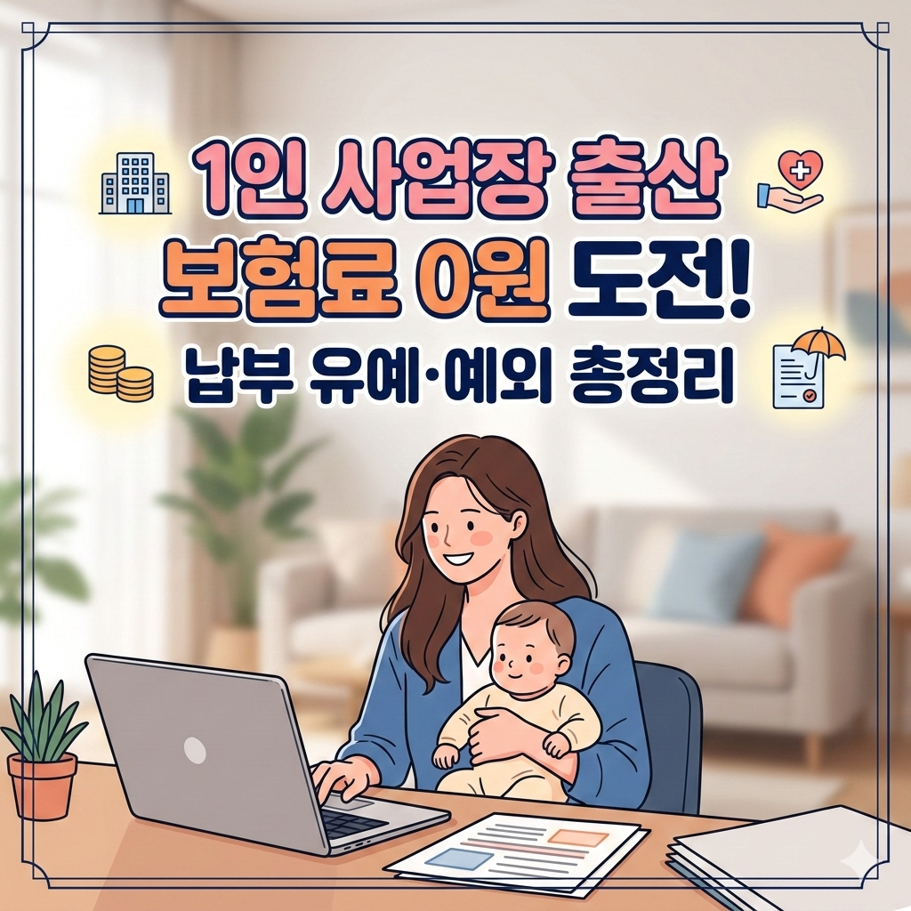 1인 사업장 출산 건강보험료 국민연금 납부 예외 신청법 5분 정리