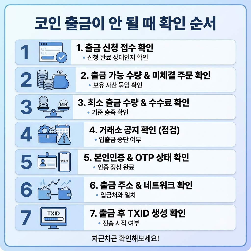 코인 출금 확인 순서