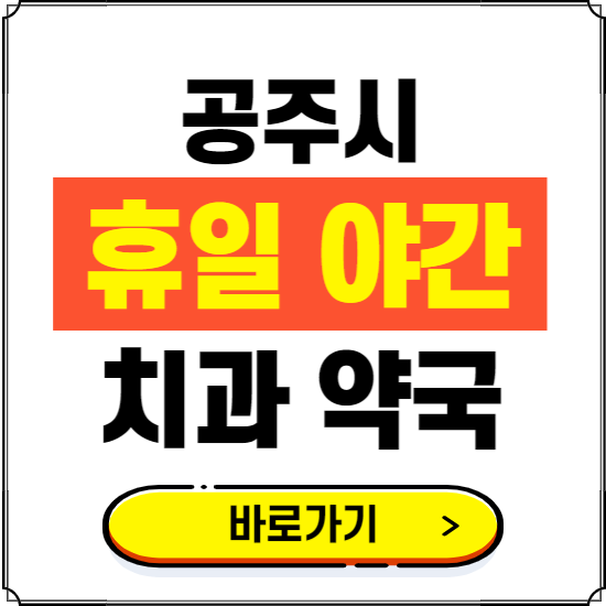 공주시 휴일 치과 병원 진료하는 곳 ❘ 365일 일요일 야간 주말 문여는 약국 찾기