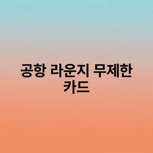 공항 라운지 무제한 카드