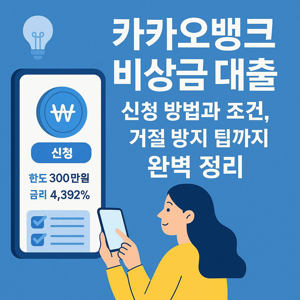 카카오뱅크 비상금 대출 신청 방법과 조건 인포그래픽 썸네일