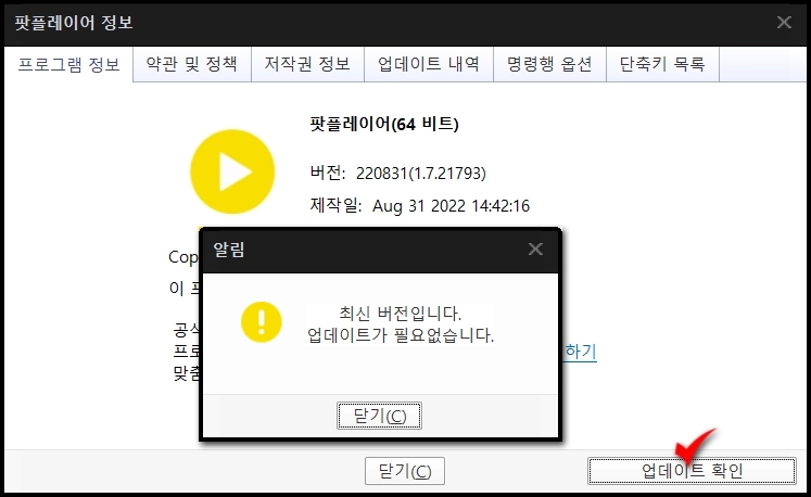 팟플레이어 올드스킨 적용하기_1