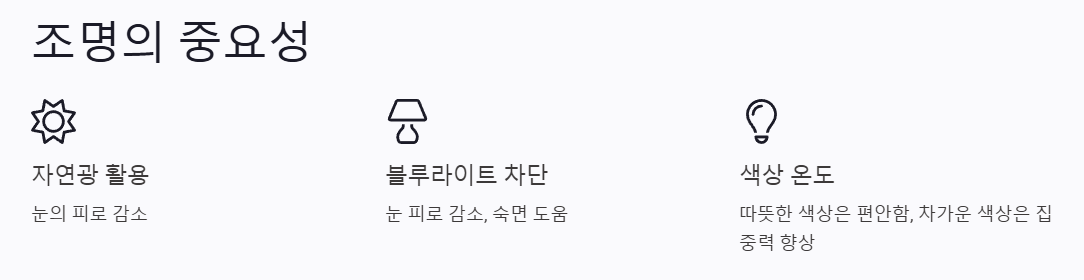조명의 중요성