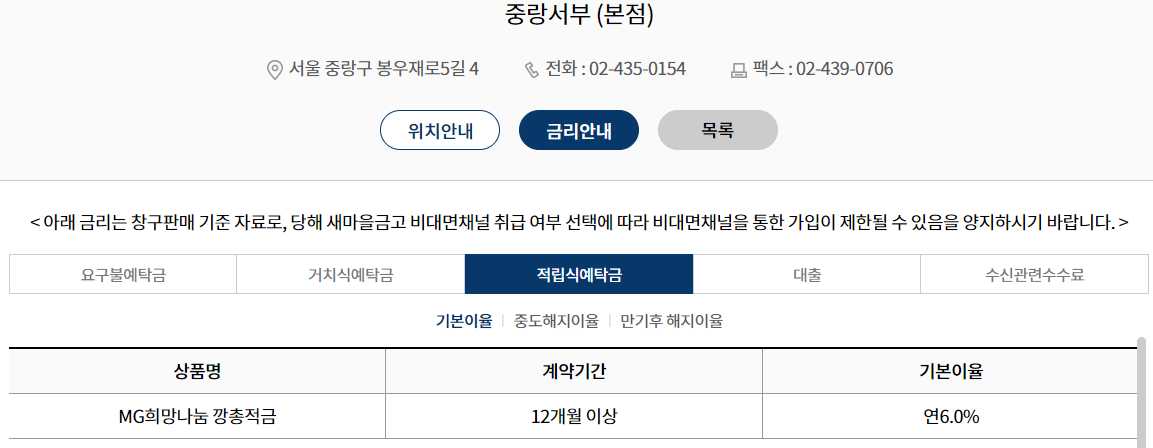 정기예금 금리비교