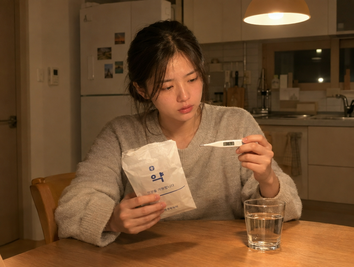 타미플루 48시간 약 봉투 체온계