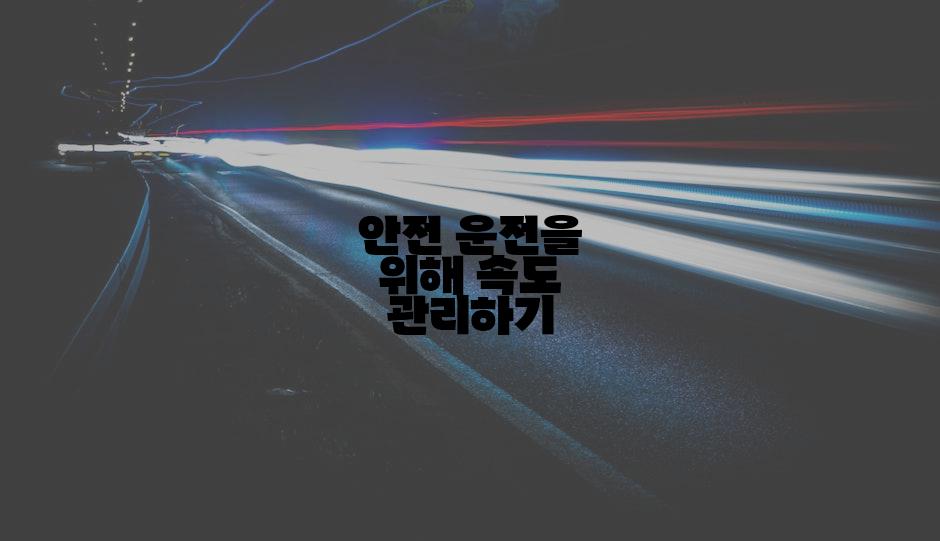 안전 운전을 위해 속도 관리하기