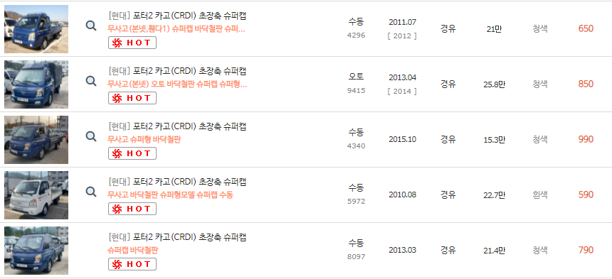 포터2-카고시세