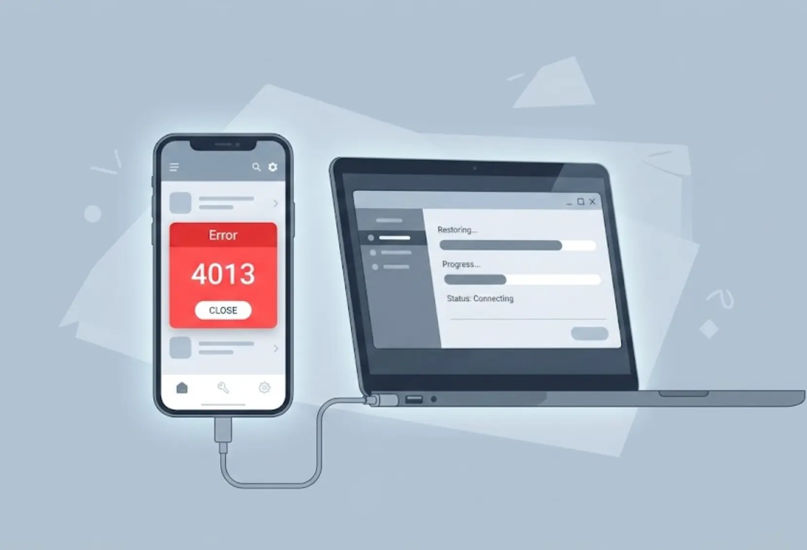 아이폰 아이튠즈 4013 오류 화면 설명 이미지