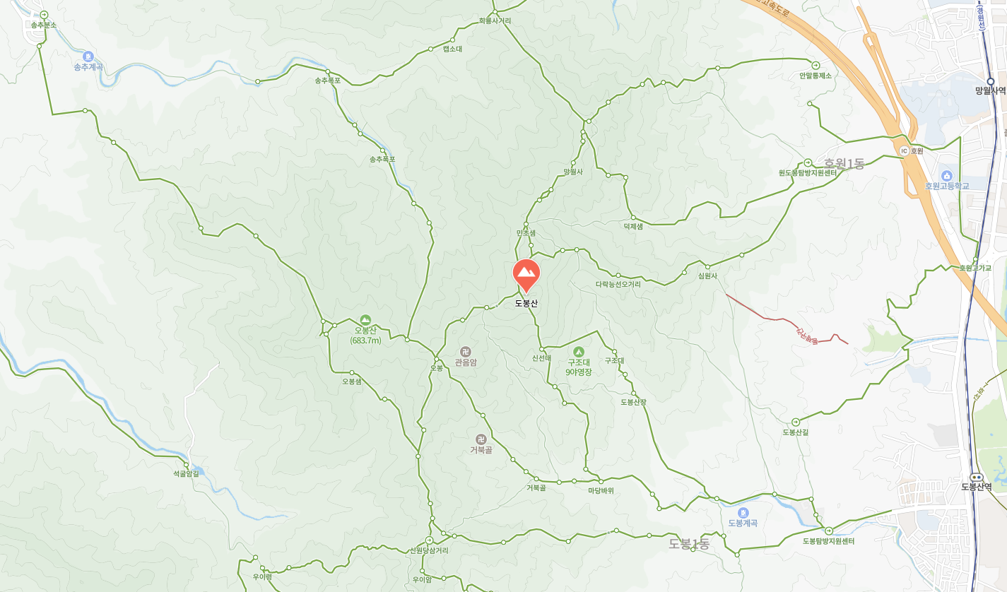 도봉산 등산 지도