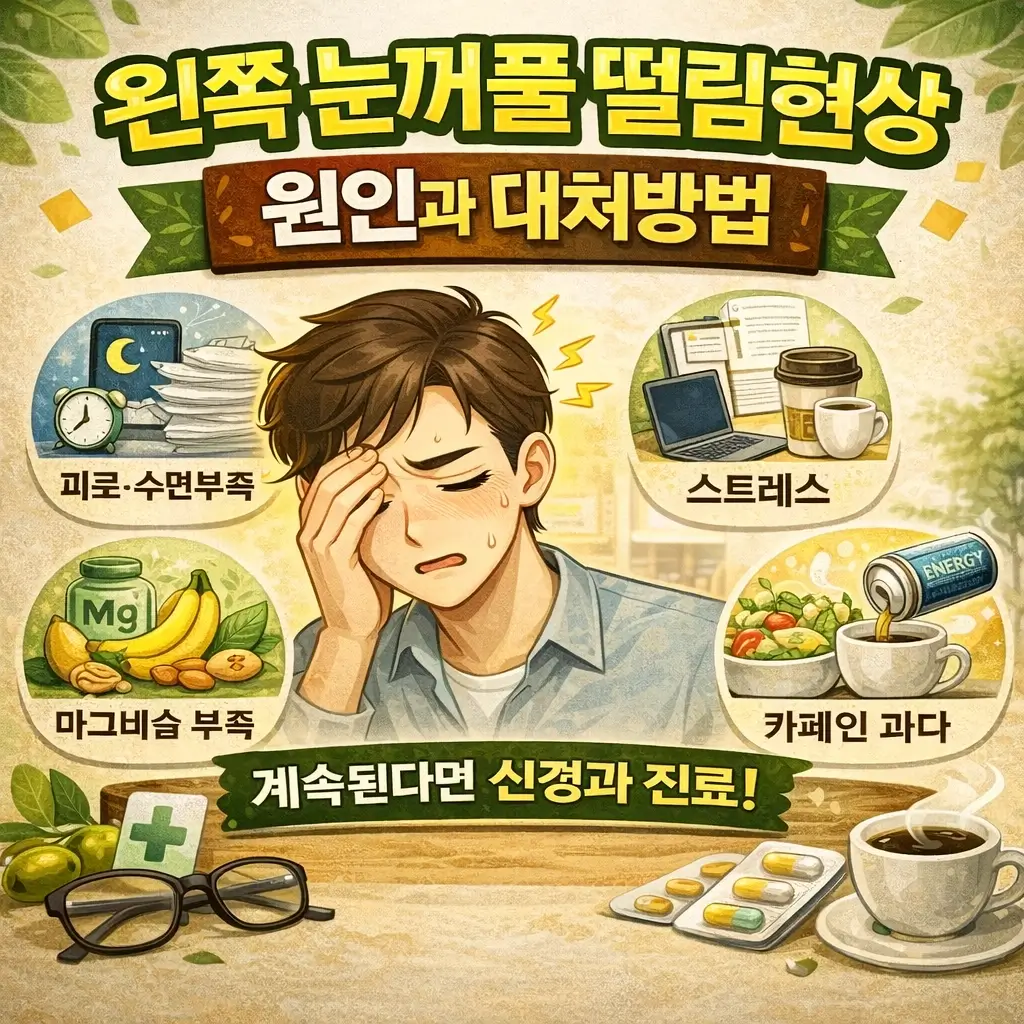 왼쪽 눈꺼풀 떨림현상 원인과 대처방법
