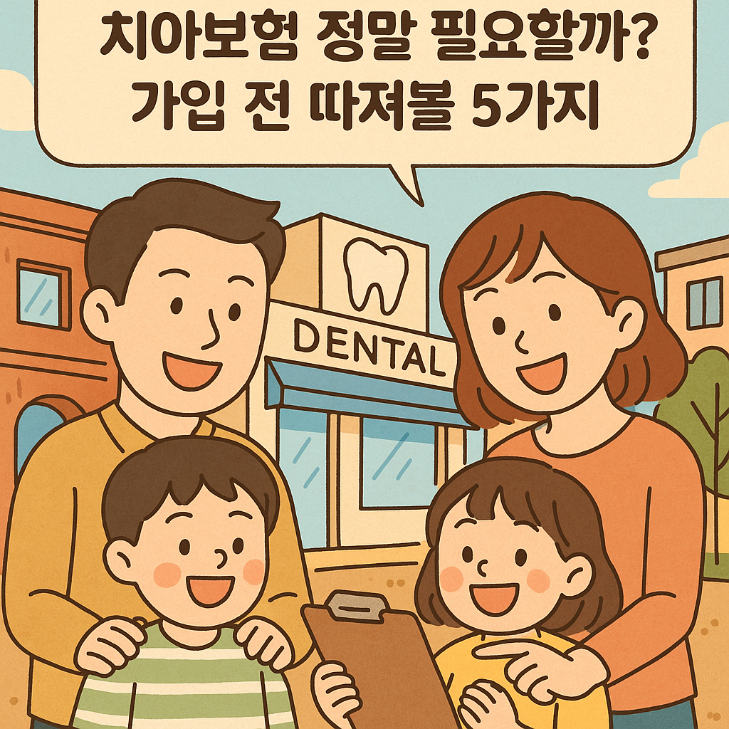 치아보험 정말 필요할까? 가입 전 따져볼 5가지