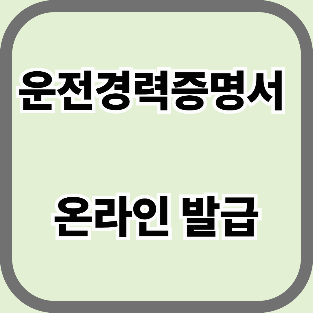 운전경력증명서 온라인 발급, 경찰서 안 가고 집에서 받는 방법