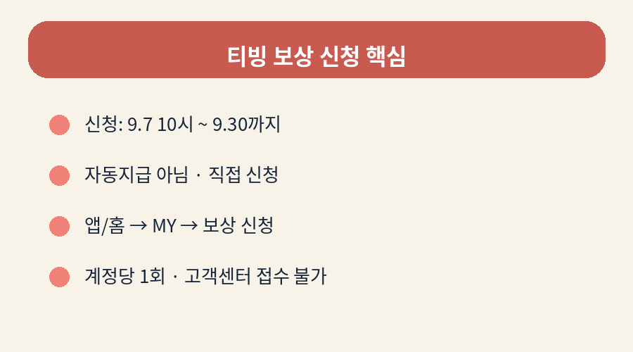 티빙 보상 신청 핵심