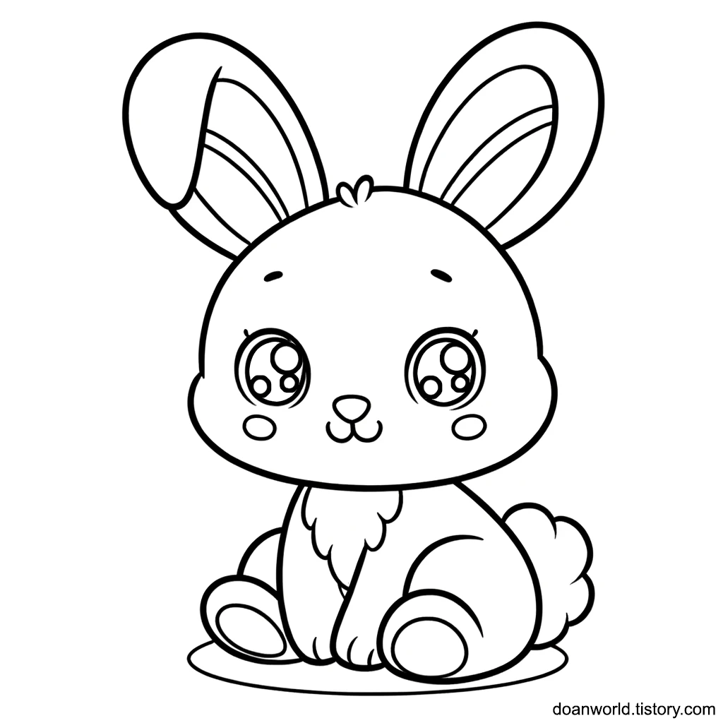 토끼 색칠공부 도안