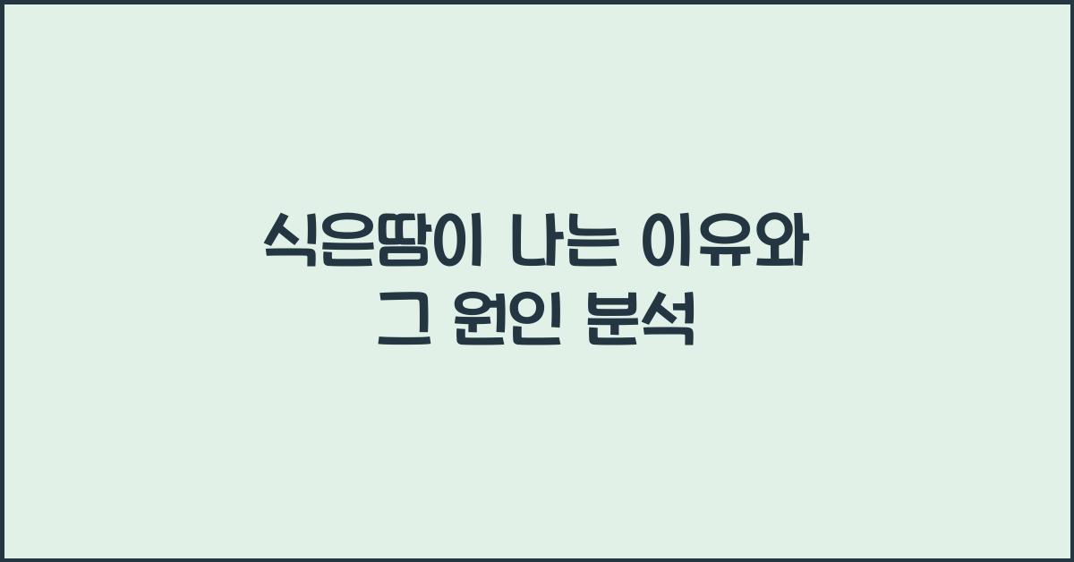 식은땀이 나는 이유