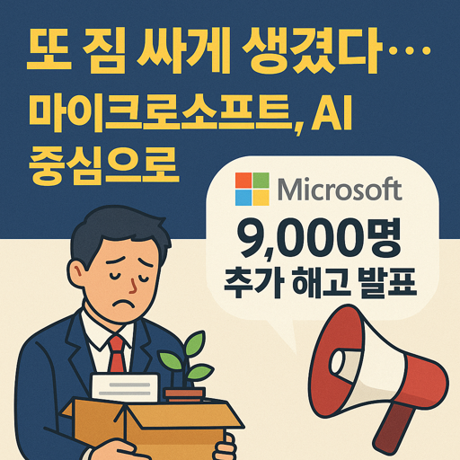 짐이 담긴 박스를 들고 시무룩하게 서있는 정장입은 남자 일러스트