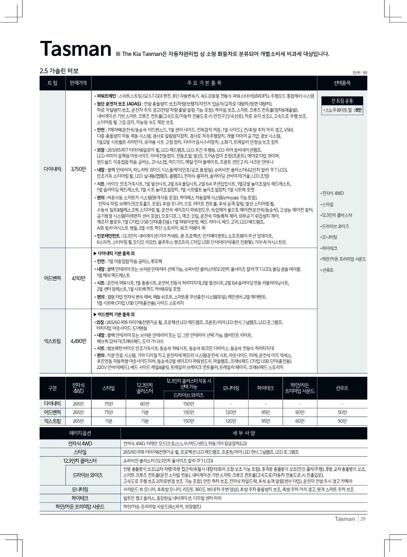 기아 타스만 이미지