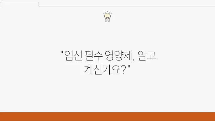 임산부 영양제 추천! 임신 주기별 영양제 정리