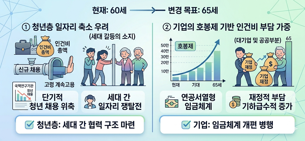 정년연장에 따른 사회적인 쟁점