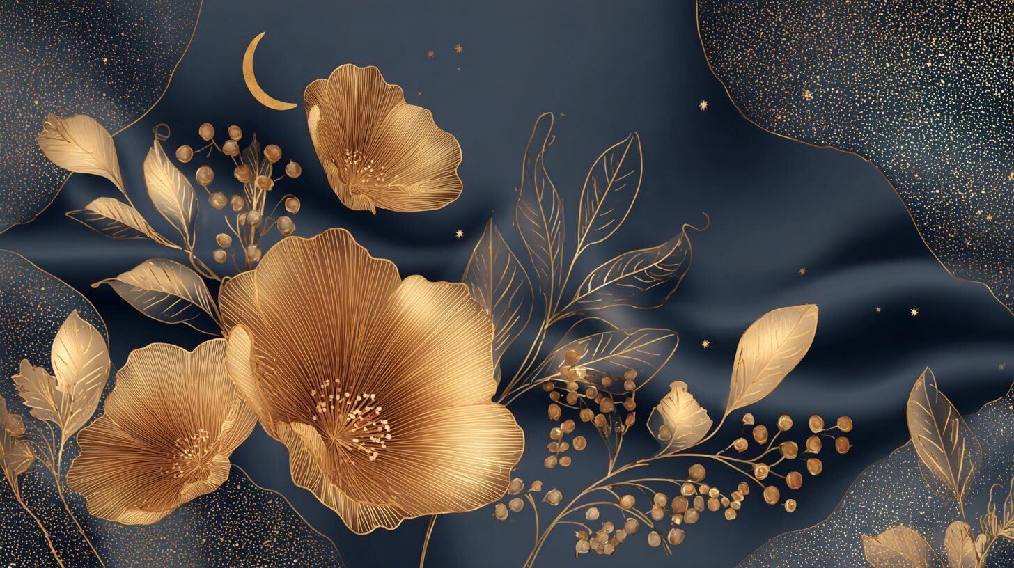 골드와 네이비 색감의 고급스러운 추석 포스터