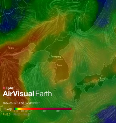 대기상태가 표기된 지도