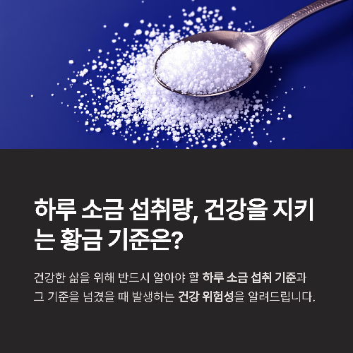 하루 소금 섭취량, 건강을 지키는 황금 기준은?