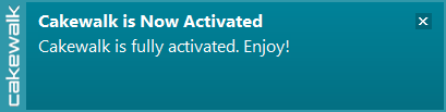 Cakewalk is Now Activated