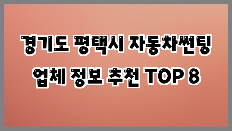 경기도 평택시 자동차썬팅