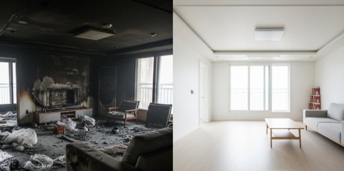 아파트 화재청소 후 복구 인테리어