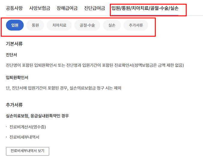 교보생명 입원/통원 등 실손 필요서류