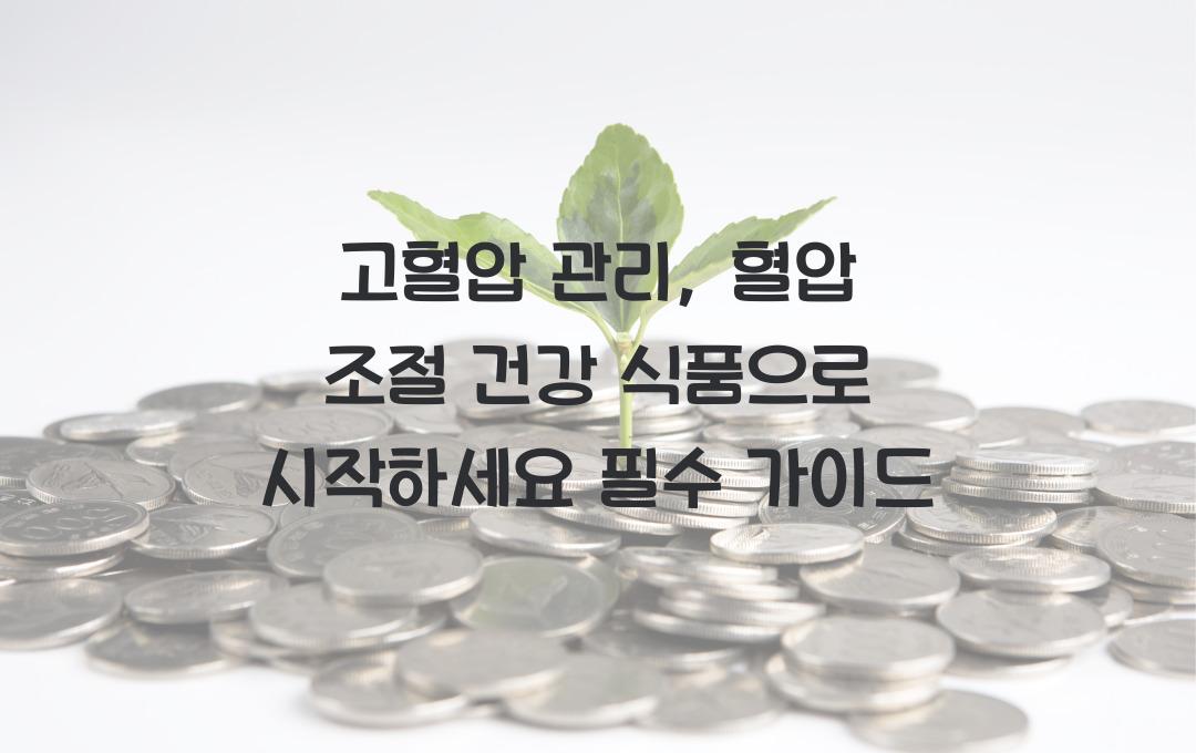 고혈압 관리, 혈압 조절 건강 식품으로 시작하세요