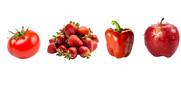 레드푸드 파프리카 토마토 딸기 사과