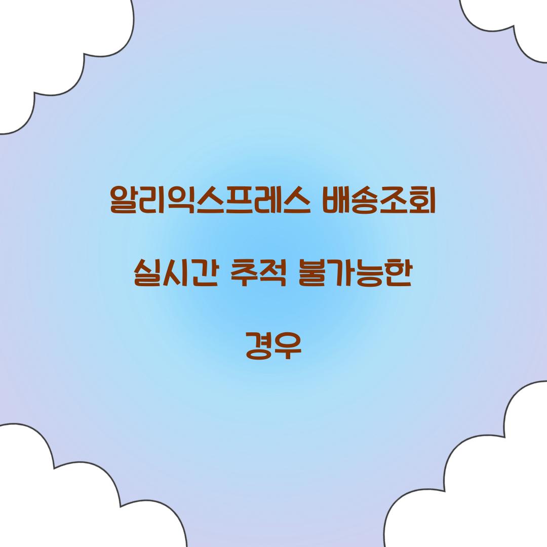 알리익스프레스 배송조회 실시간 추적 불가능한 경우 