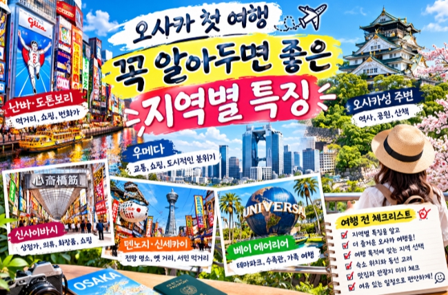 오사카 여행 지역별 특징