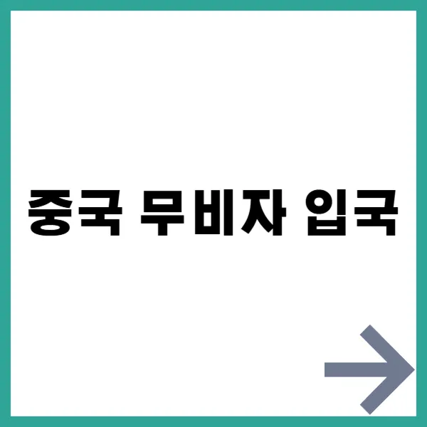 중국 무비자 입국 제목