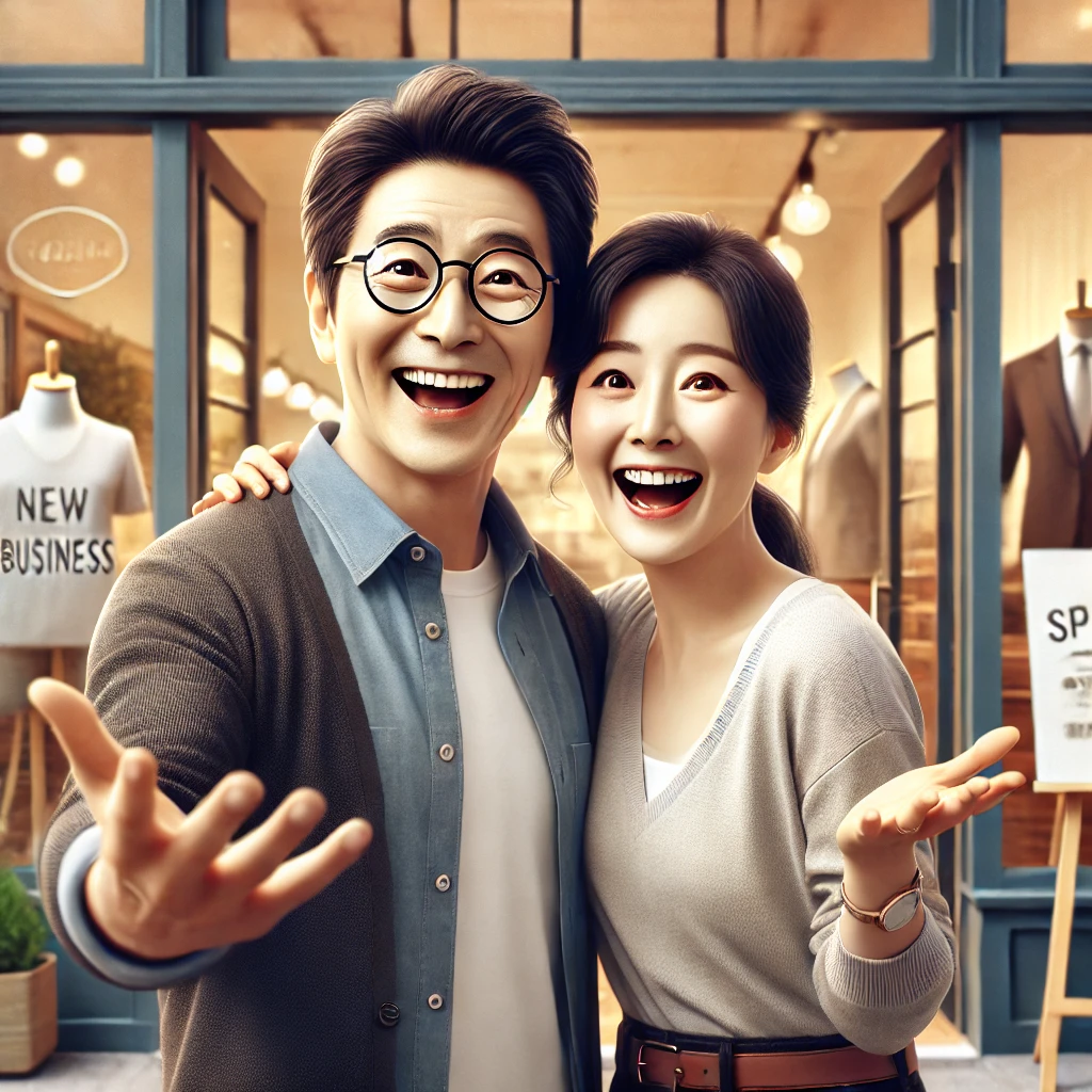 중년 부부의 창업과 기쁨 관련 이미지
