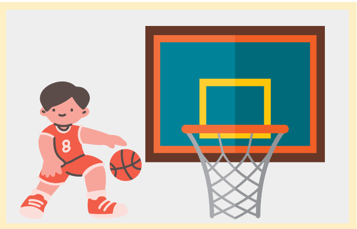 휠체어 농구 선수의 드리블 장면 일러스트