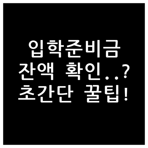 제로페이 앱으로 입학준비금 잔액 확인..