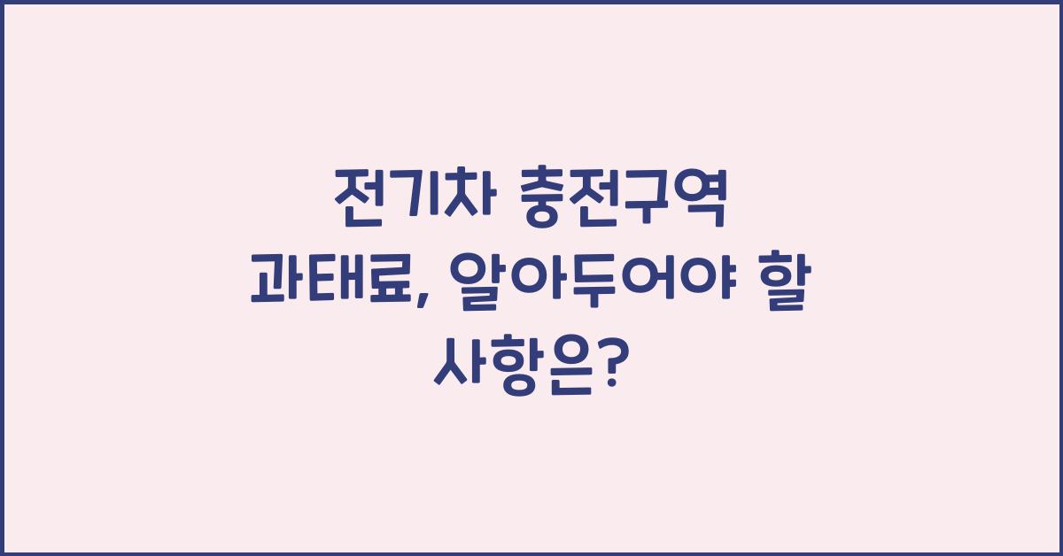 전기차 충전구역 과태료