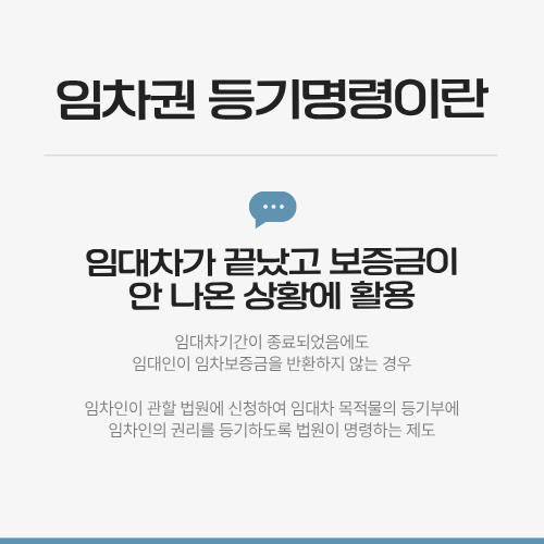 1. 임차권 등기명령이란