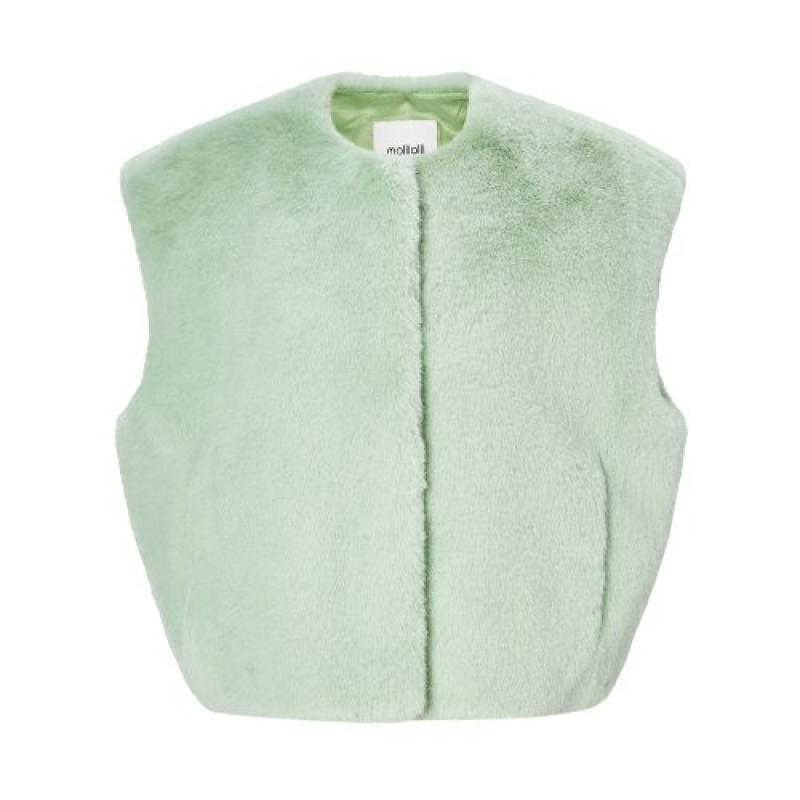 몰리올리 GABY 크롭스타일 미니 퍼베스트 털조끼 258819