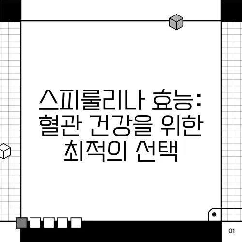 스피룰리나 효능: 혈관 건강을 위한 최적의 선택